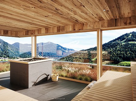 Sauna mit Panoramablick im Bio-Berghotel Ifenblick Balderschwang