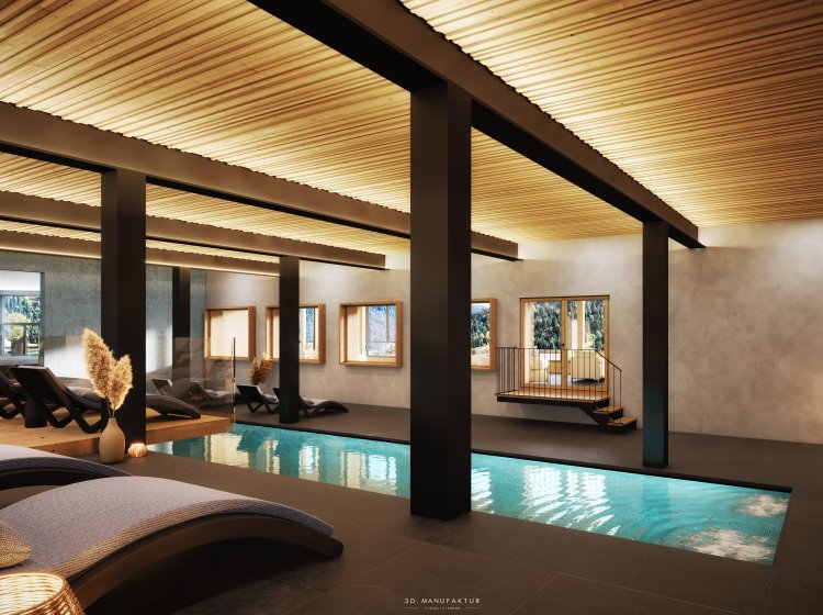 Schwimmbad im Innenbereich - Biohotel Ifenblick in Balderschwang Schwimmbad im Innenbereich - Biohotel Ifenblick in Balderschwang