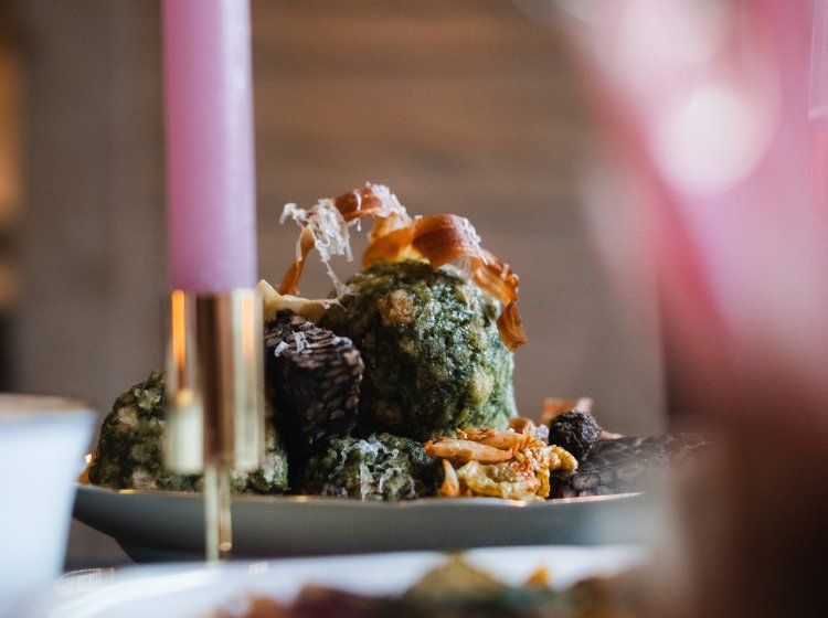 Spinatknödel mit Kimchi veganes Rezept Spinatknödel mit Kimchi veganes Rezept