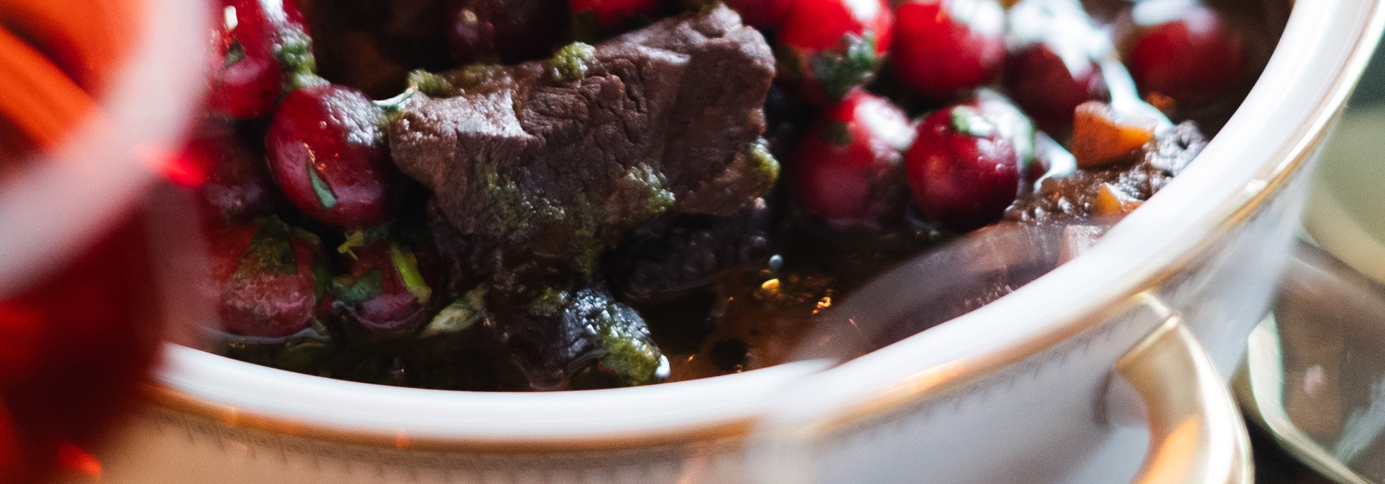 Rindergulasch mit Selleriepüree 